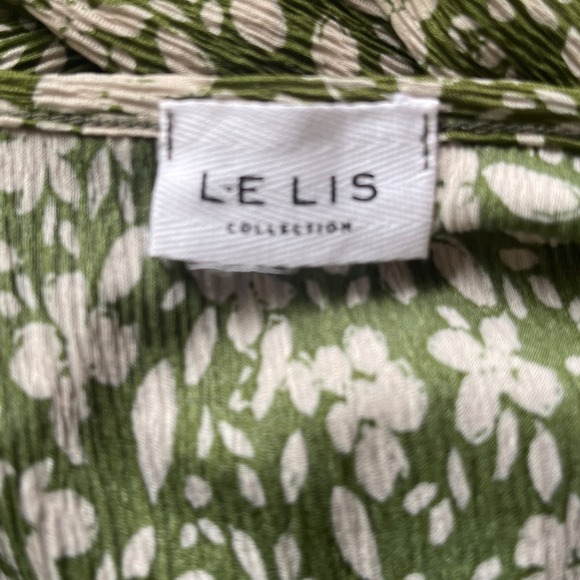 Le Lis Green‎ Floral Open Back Cropped Long Sleeve Top S - Picture 3 of 4